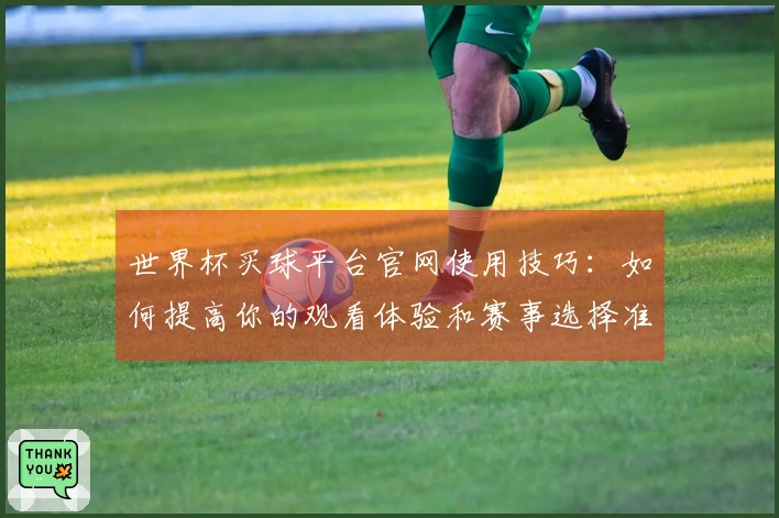 世界杯买球平台官网使用技巧：如何提高你的观看体验和赛事选择准则
